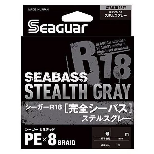 Seaguar R18 Kanzen Seabass Stealth Gray 150m 1,0Gou Ligne principale tressée