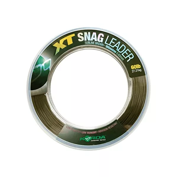 Korda XT Snag Leader 0,60mm 60lb Nylon 100m - bas de ligne carpe