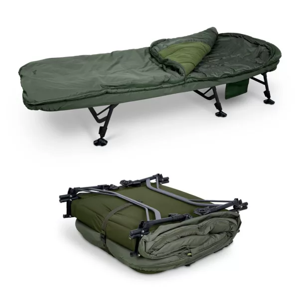 Sonik Bank-Tek 5 Season Sleep System Wide 220x100x62cm Lit de pêche avec sac de couchage