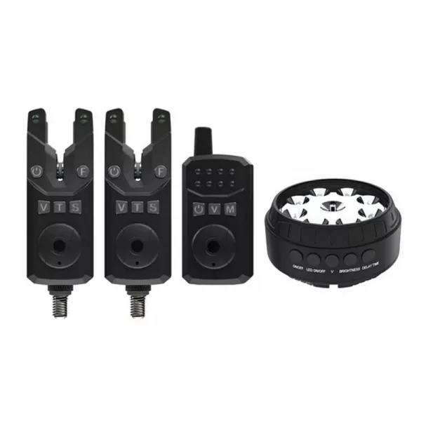 Sonik SKS2 Bite Alarms 2+1 Bivvy Lamp Kit Détecteur de Touche Électrique