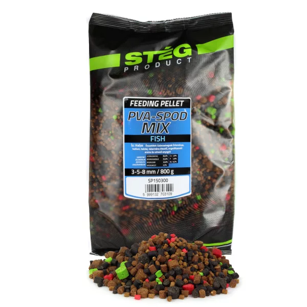 Stég PVA-Spod Mix 3-5-8mm Mélange de Pellets Poisson 800gr