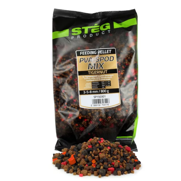 Stég PVA-Spod Mix 3-5-8mm Mélange de Pellets Noix Tigrée 800gr