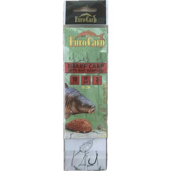 EuroCarp Bas de ligne Feeder pré-monté avec pointe d'appât Sharp #10