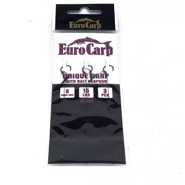 EuroCarp Bas de Ligne Feeder Tressé Pré-monté avec Épingle à Appât - Unique Carp 6