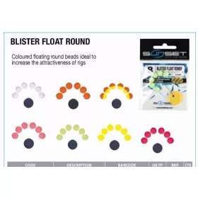 Sunset - FLOTTEUR BLISTER ROND ROSE PHOSPHO 8mm - Butée