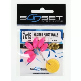 Sunset - FLOTTEURS BLISTER OVALES ROSE FLUO 7x15mm - Butée