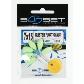   Sunset - FLOTTEURS BLISTER OVALES VERT PHOSPHO 7x15mm - Butée