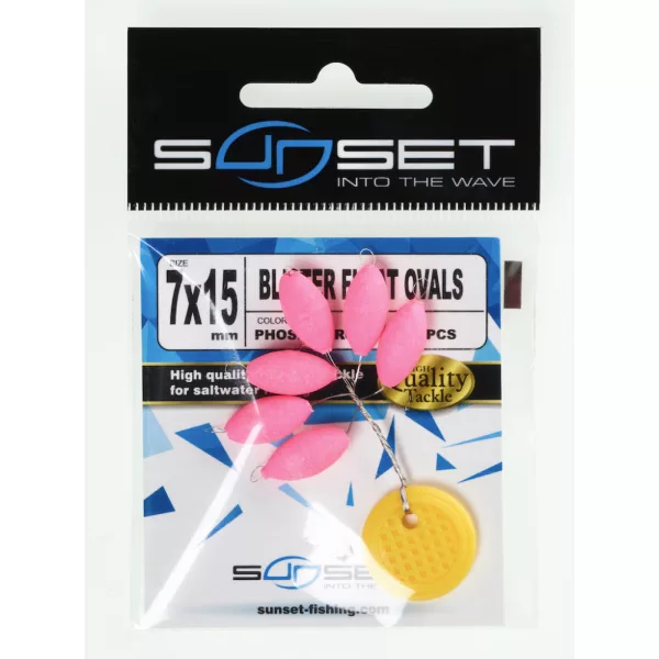 Sunset - FLOTTEURS BLISTER OVALES ROSE PHOSPHO 5x10mm - Butée