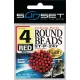 Sunset - HARD ROUND BEADS RED 4mm X40 - Perle en caoutchouc