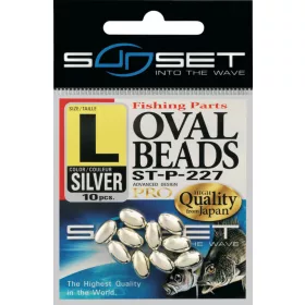   Sunset - HARD OVAL BEADS SILVER 8x3,8mm X20 - Perle en caoutchouc