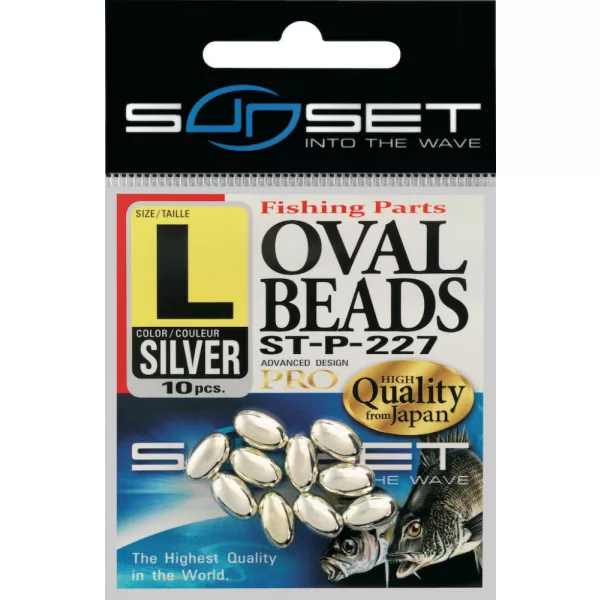 Sunset - HARD OVAL BEADS SILVER 8x3,8mm X20 - Perle en caoutchouc