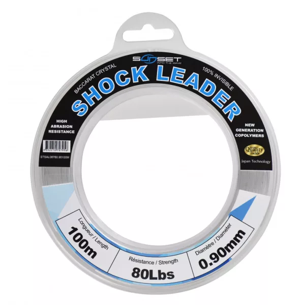 Sunset Shock Leader RS Compétition Baccarat Cristal 0,9mm 100m Monofilament Bas de ligne