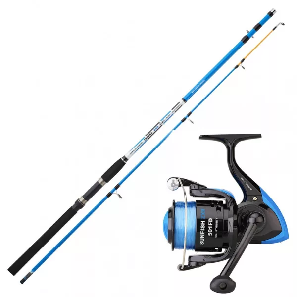 Sunset Tryska ZXR 240-2 Canne et Sunfish ZXR 501 FD Moulinet Set de Pêche en Mer