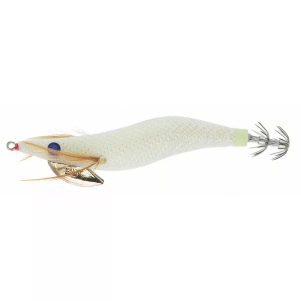 Sunset - SUNSQUID BAD GAMBAS COULANT 11CM SUPER GLOW ALL WHITE - Turlutte