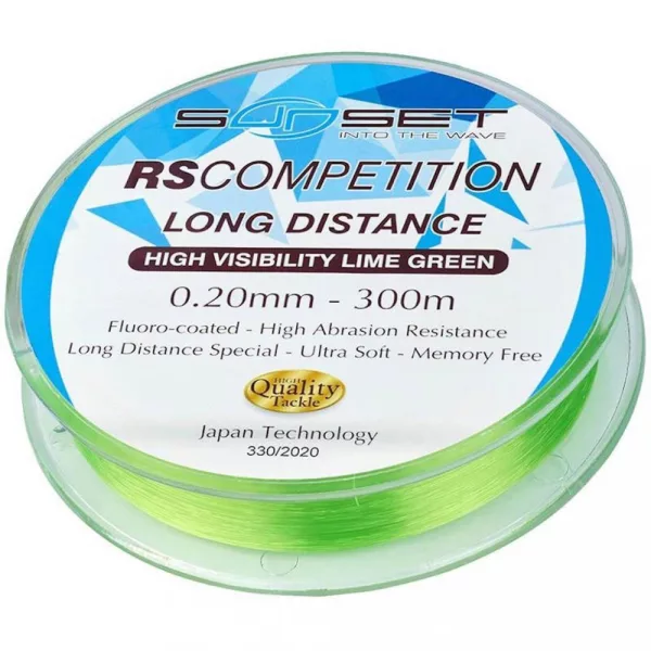 Sunset - RS COMPETITION LONG DISTANCE HI-VISIBILITY LIME GREEN 0,25mm 300M - Fil monofilament