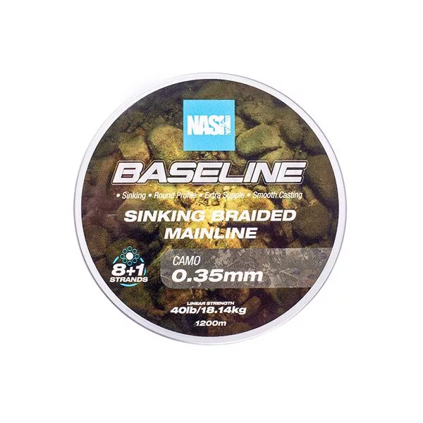 Nash Baseline Sinking Camo 0.35mm 1200m Ligne Principale Tressée