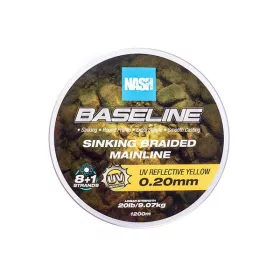   Nash Baseline Sinking UV Yellow 0,20mm 600m Ligne Principale Tressée Coulante