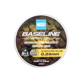   Nash Baseline Sinking UV Yellow 0.24mm 1200m Ligne Principale Tressée