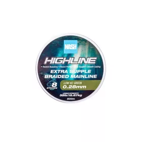   Nash Highline Extra Supple Low Víz Green 0.28mm 600m Ligne Principale Tressée