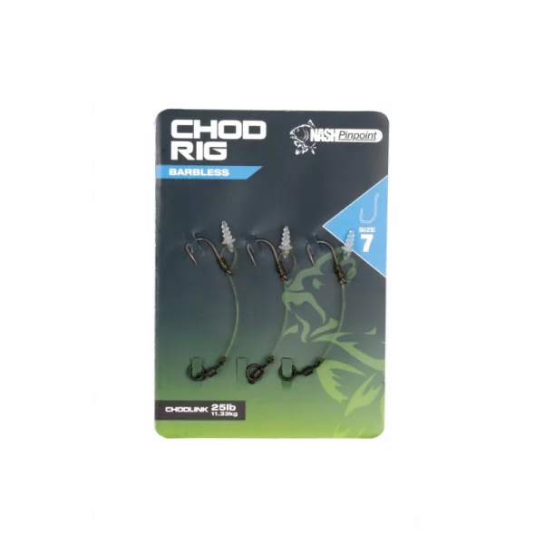 Nash Chod Rig Taille 7 Hameçon Sans Ardillon