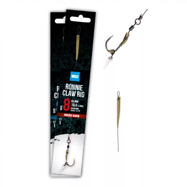 Nash Ronnie Claw Rig 6 Hameçon monté sans ardillon à œillet