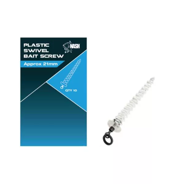 Nash PLASTIC SWIVEL BAIT SCREW 21 MM - Vis à appât pivotante en plastique