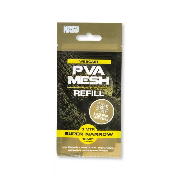 Nash Webcast Ultra Weave PVA Filet de Recharge Super Étroit 18mmx3m