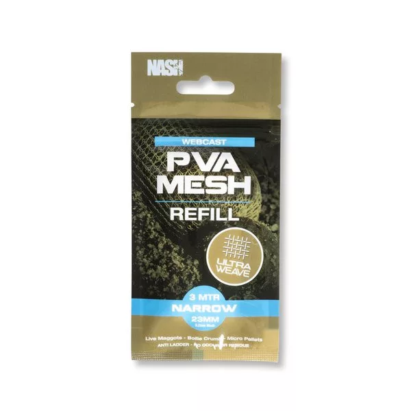 Nash Webcast Ultra Weave PVA Filet de Recharge Étroit 23mmx3m