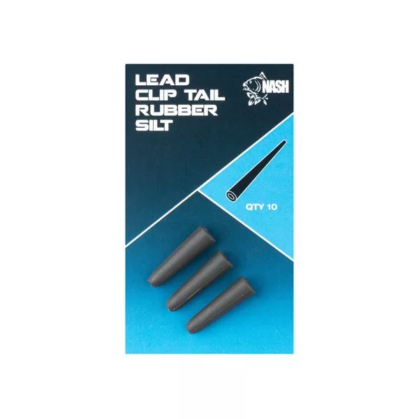Nash Lead Clip Tail Rubber Silt Manchon en caoutchouc réglable 10 pièces