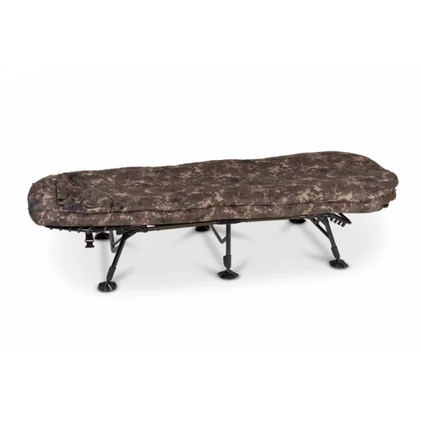 Nash MF60 Indulgence Toutes Saisons Système de Sommeil 4 Plis 6 Pieds 200x77cm Lit de Pêche à la Carpe