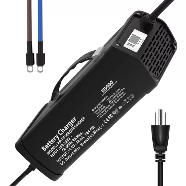 Redodo 14.6V 40A Chargeur de Batterie LiFePO4