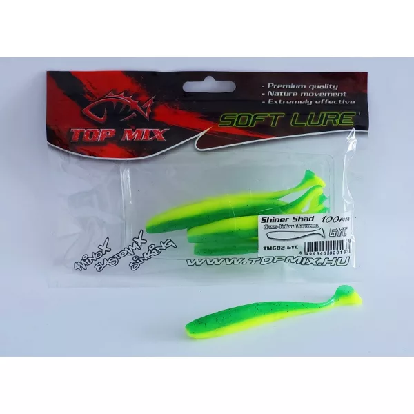 Top Mix Shiner Shad Chartreuse Vert-Jaune 10,0cm Leurre en plastique 6 pièces