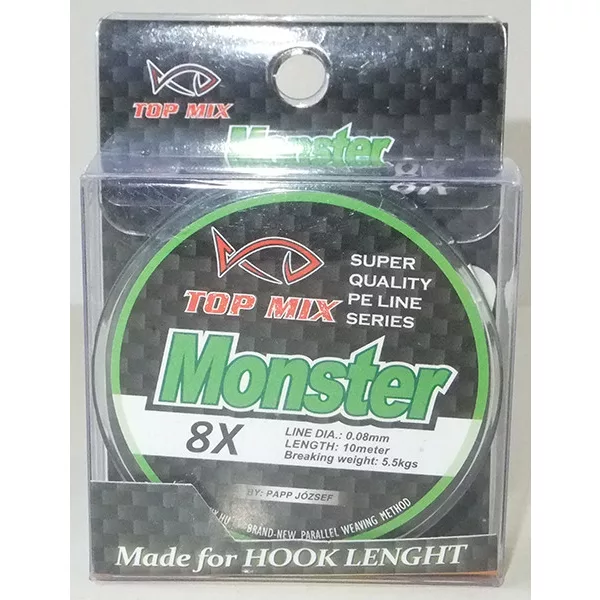 Top Mix X8 Monster 0,08mm 10m Bas de Ligne Tressé