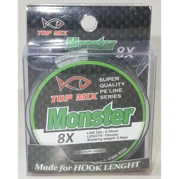 Top Mix X8 Monster 0,10mm 10m Bas de Ligne Tressé