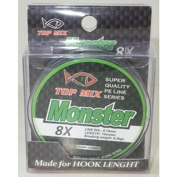 Top Mix X8 Monster 0,12mm 10m Bas de Ligne Tressé