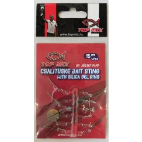   Top Mix Pique à Appât 15mm sur Bas de Ligne Cheveu en Silicone 12pcs