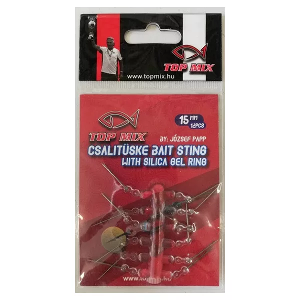 Top Mix Pique à Appât 15mm sur Bas de Ligne Cheveu en Silicone 12pcs