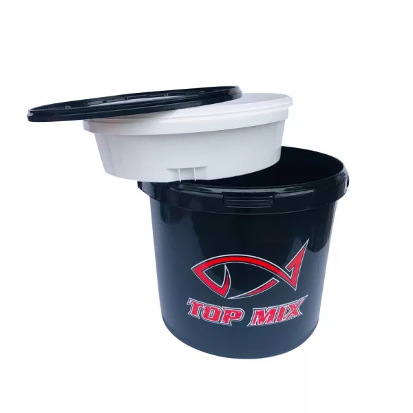 Top Mix Seau mélangeur d'amorce 25L avec plateau à appâts et couvercle
