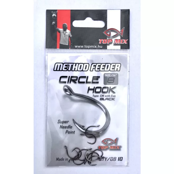 Top Mix Method Feeder Circle 8 œillets, Hameçon à Carpe Barbu 10pcs