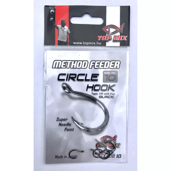 Top Mix Method Feeder Circle 10 œillets, Hameçon à Carpe Barbu 10pcs