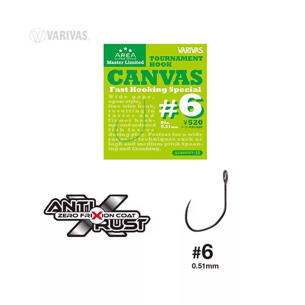 Varivas Super Trout Area Tournament Canvas #6 Fast Hooking Special Hameçon Sans Ardillon 15 pcs