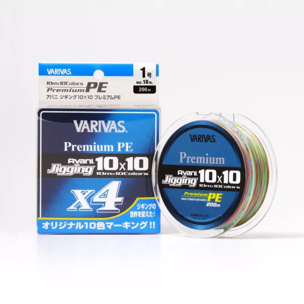 Varivas Avani Jigging 10x10 Premium PE X4 200m #1,0 18lb Ligne principale tressée