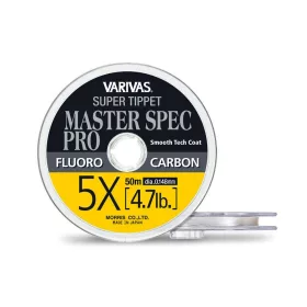   Varivas Super Tippet Master Spec Pro Fluorocarbon 8X 50m 0,090mm 1,8lb Bas de ligne pour la pêche à la mouche