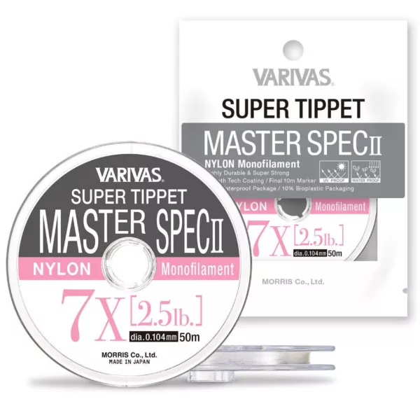 Varivas Super Tippet Master Spec ll Nylon 7,5X 50m 0,098mm 2,0lb Bas de ligne de pêche à la mouche