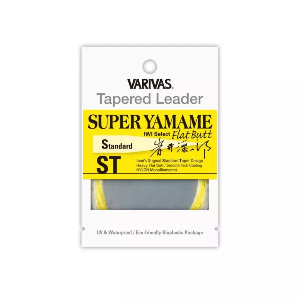 Varivas Bas de ligne dégressif Tapered Leader Super Yamame Flat Butt ST 4,57m 0,18mm 5X Flash Yellow Bas de ligne mouche