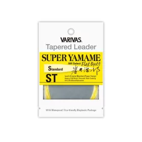   Varivas Bas de ligne Conique Tapered Leader Super Yamame Flat Butt ST 4,57m 0,128mm 6X Flash Yellow Bas de ligne de pêche à la mouche