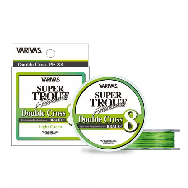 Varivas Super Trout Advance Double Cross PE 8X 100m #0,6 9,6lb Ligne Principale Tressée Vert Clair Fluo