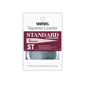   Bas de ligne conique Varivas Tapered Leader Standard ST Fluorocarbon 5X 2,74m 0,160-0,50mm pour Pêche à la Mouche