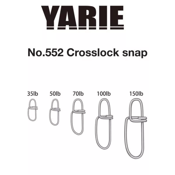 Yarie 552 Crosslock Snap 100lb Agrafe 8 pièces