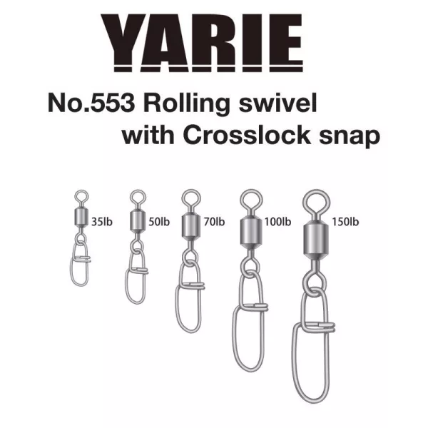 Yarie 553 Crosslock Snap 35lb Emerillon 6pcs